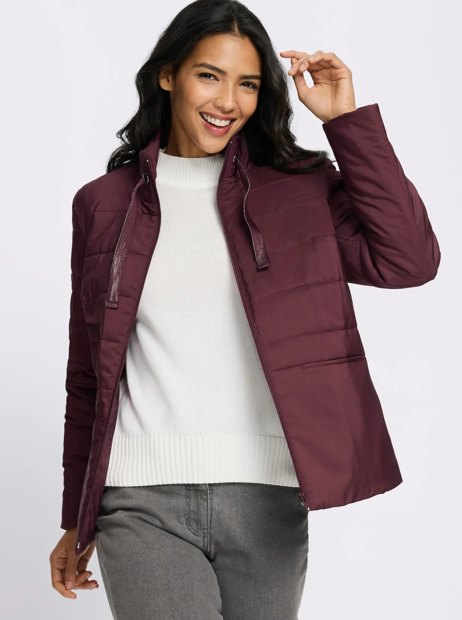 Steppjacke in kastiger Form