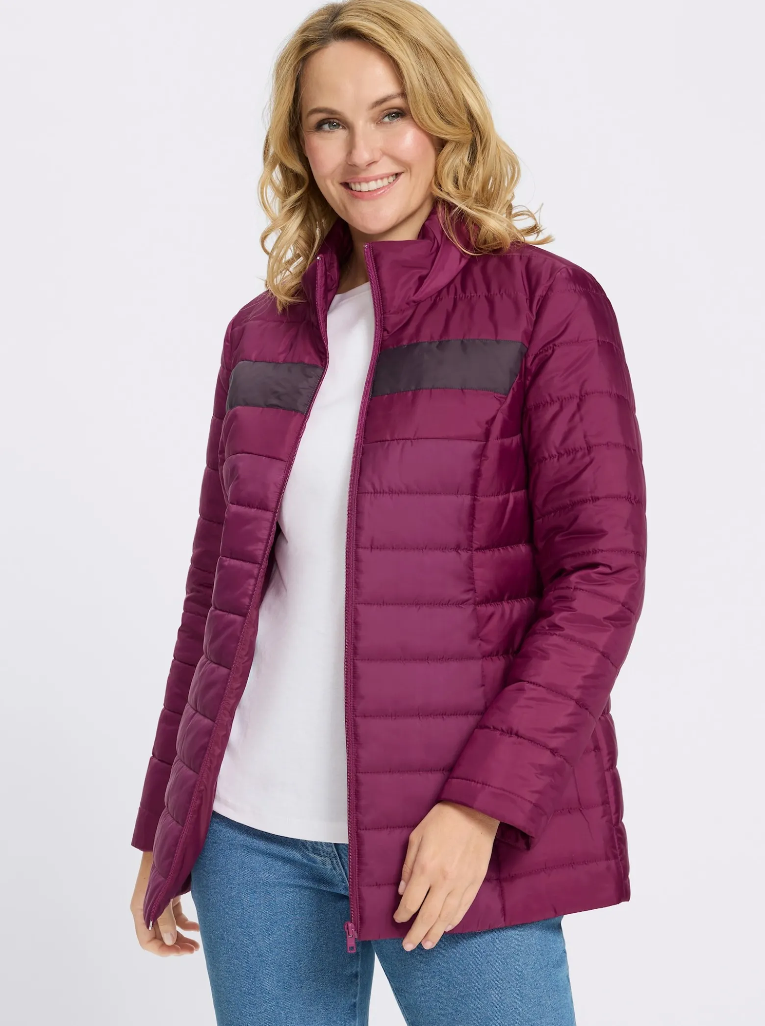 Steppjacke in längerer Form, winterwarm