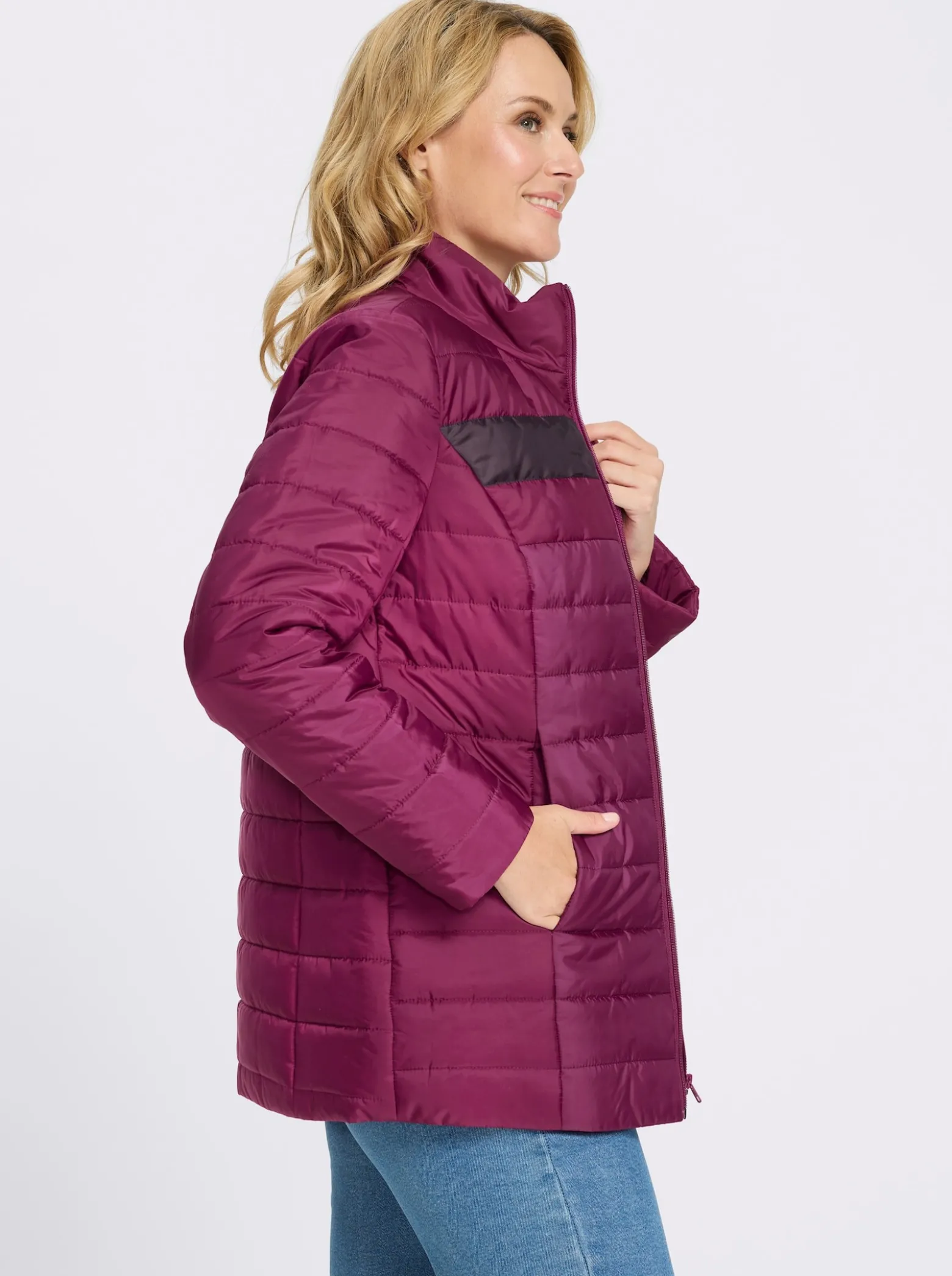 Steppjacke in längerer Form, winterwarm