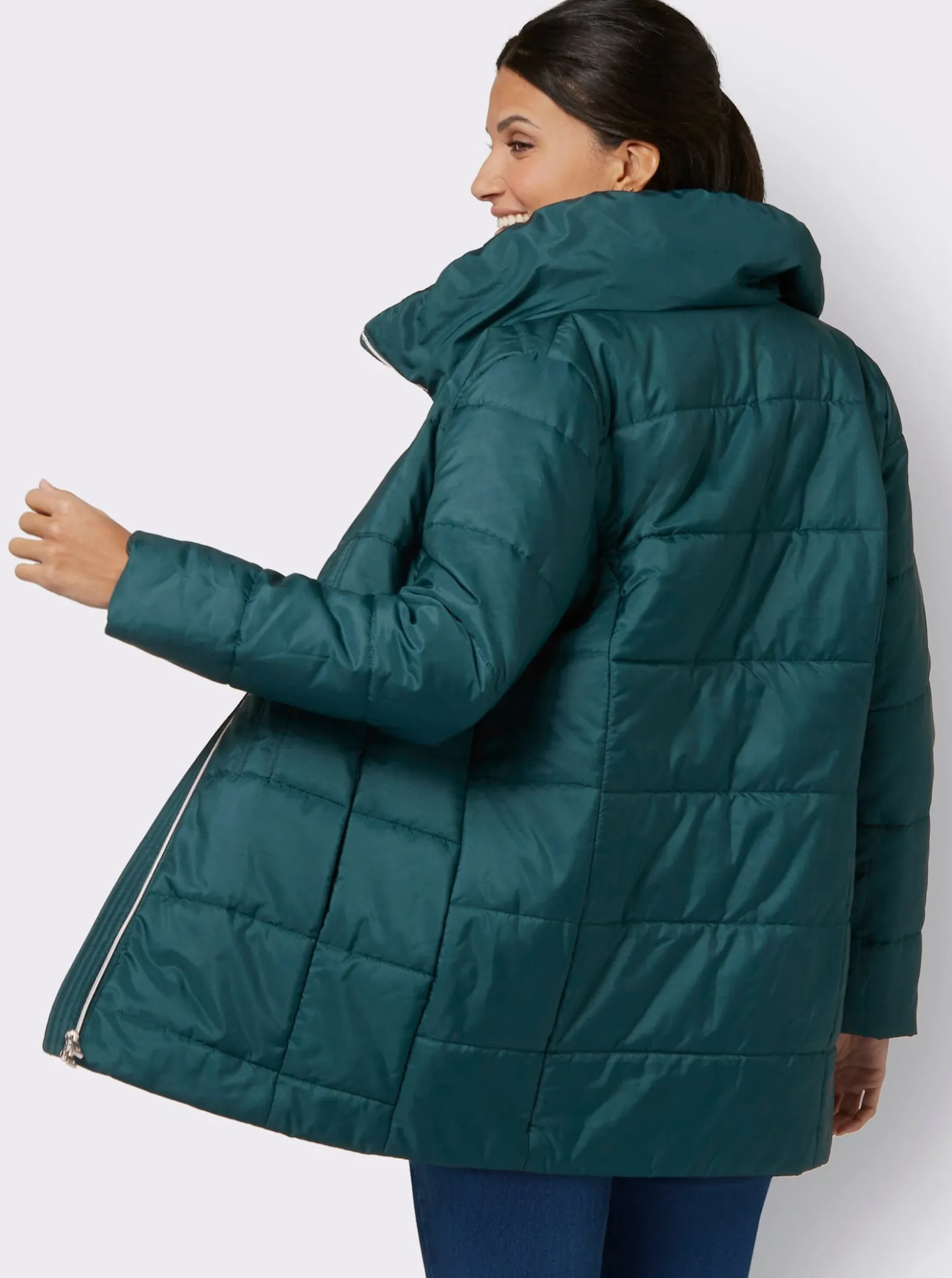 Steppjacke in taillierter Longform
