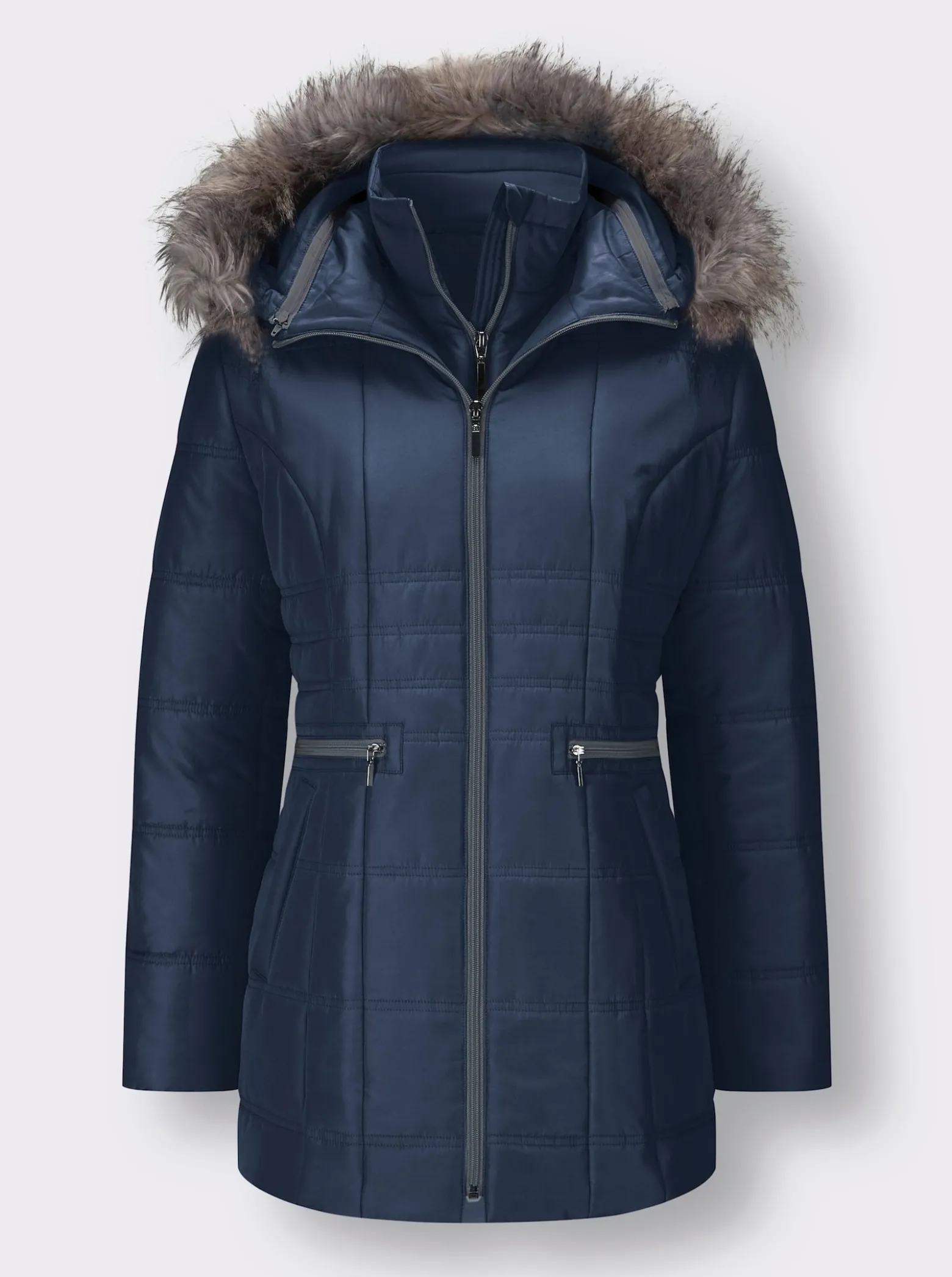 Steppjacke mit abnehmbarer Kapuze, wattiert