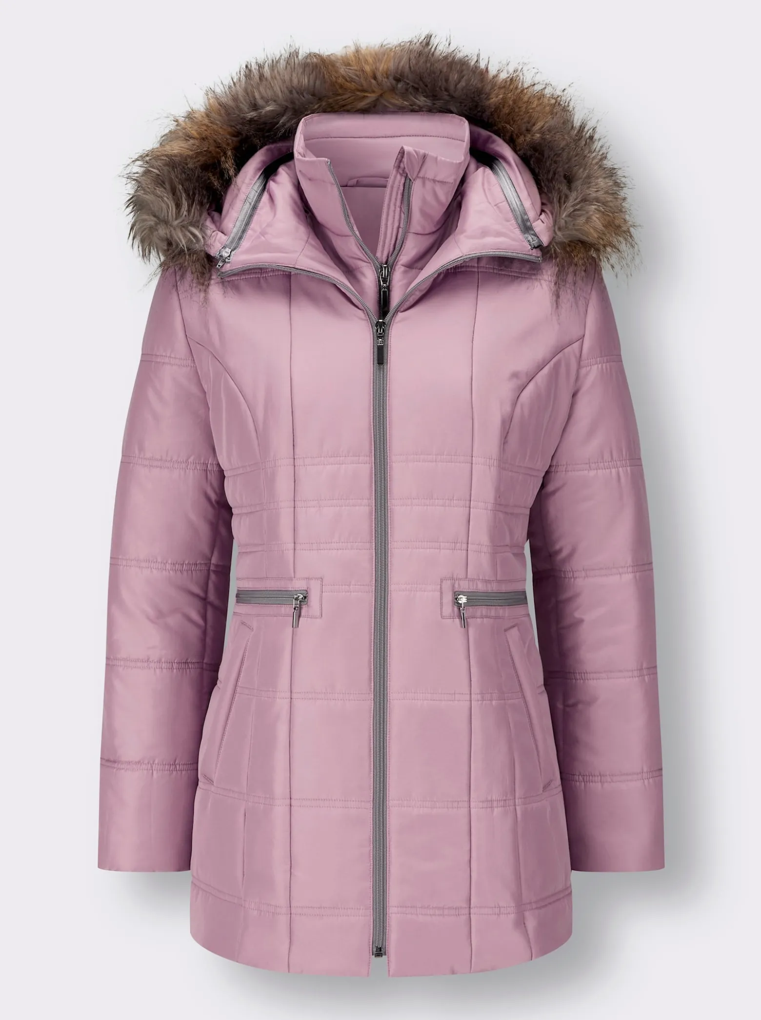 Steppjacke mit abnehmbarer Kapuze, wattiert