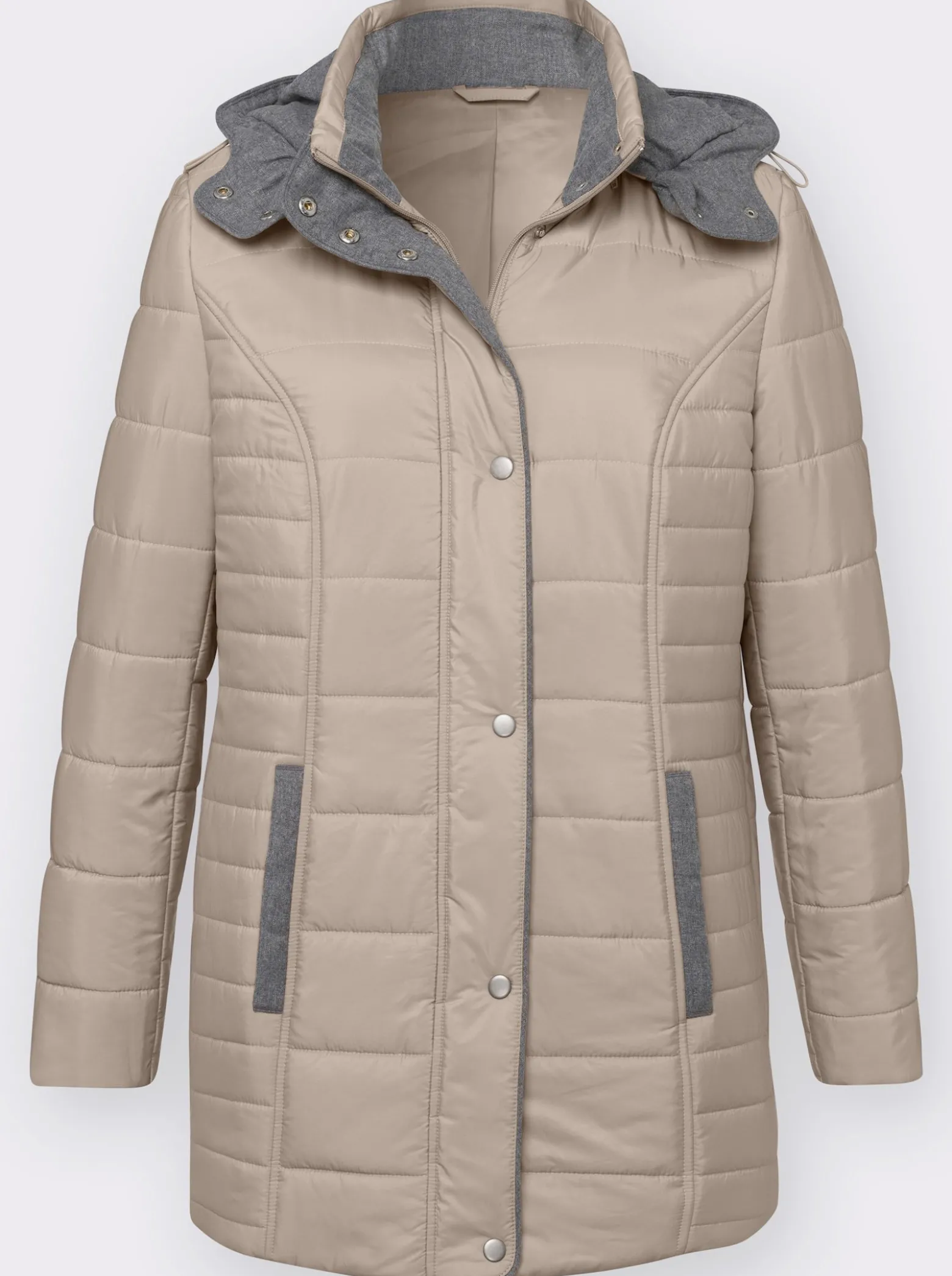 Steppjacke mit abnehmbarer Kapuze