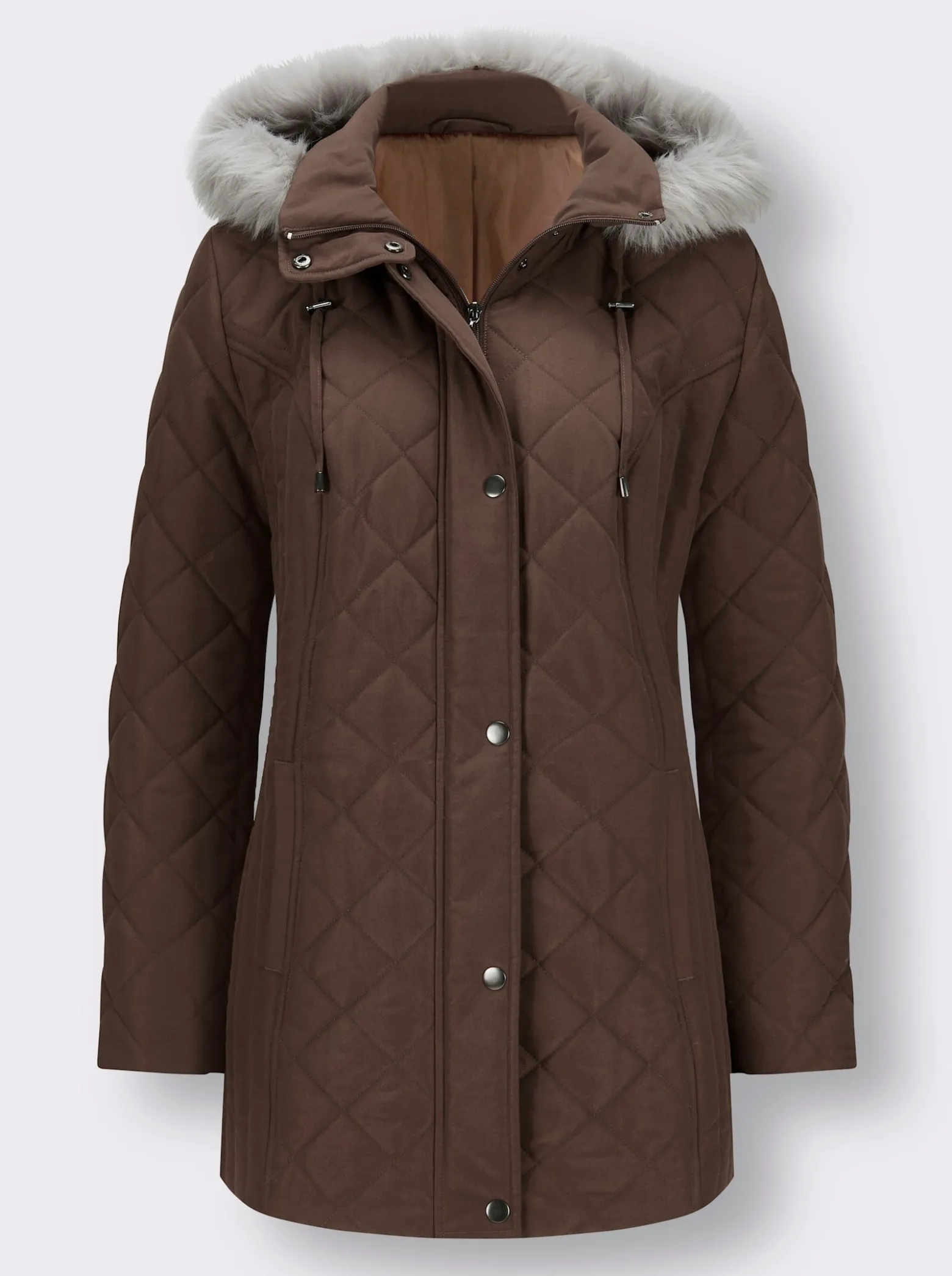 Steppjacke mit abnehmbarer Kapuze