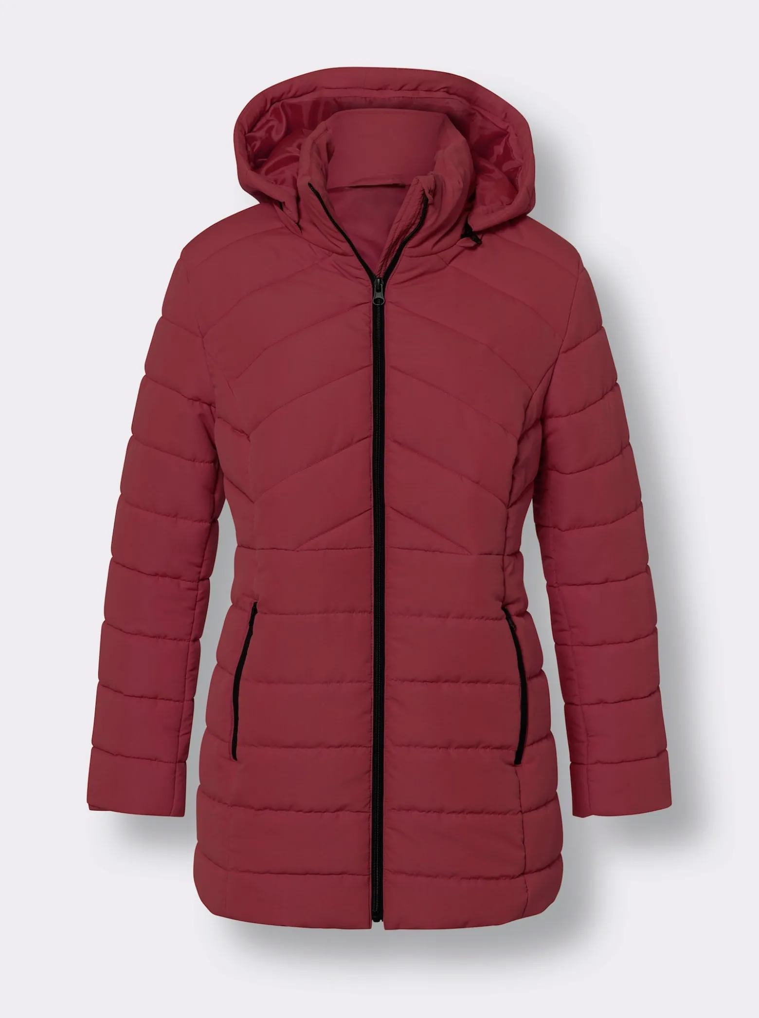 Steppjacke mit abnehmbarer Kapuze