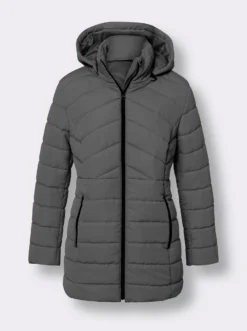 Steppjacke mit abnehmbarer Kapuze