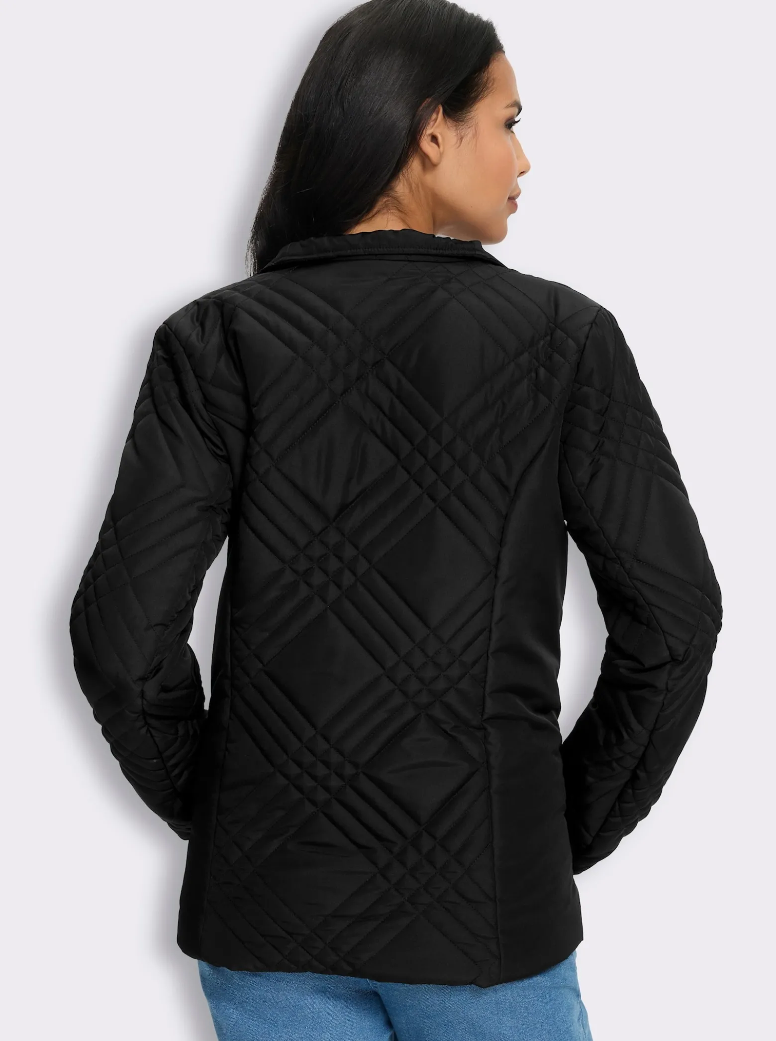 Steppjacke mit asymmetrischer Knopfleiste