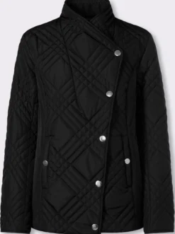 Steppjacke mit asymmetrischer Knopfleiste