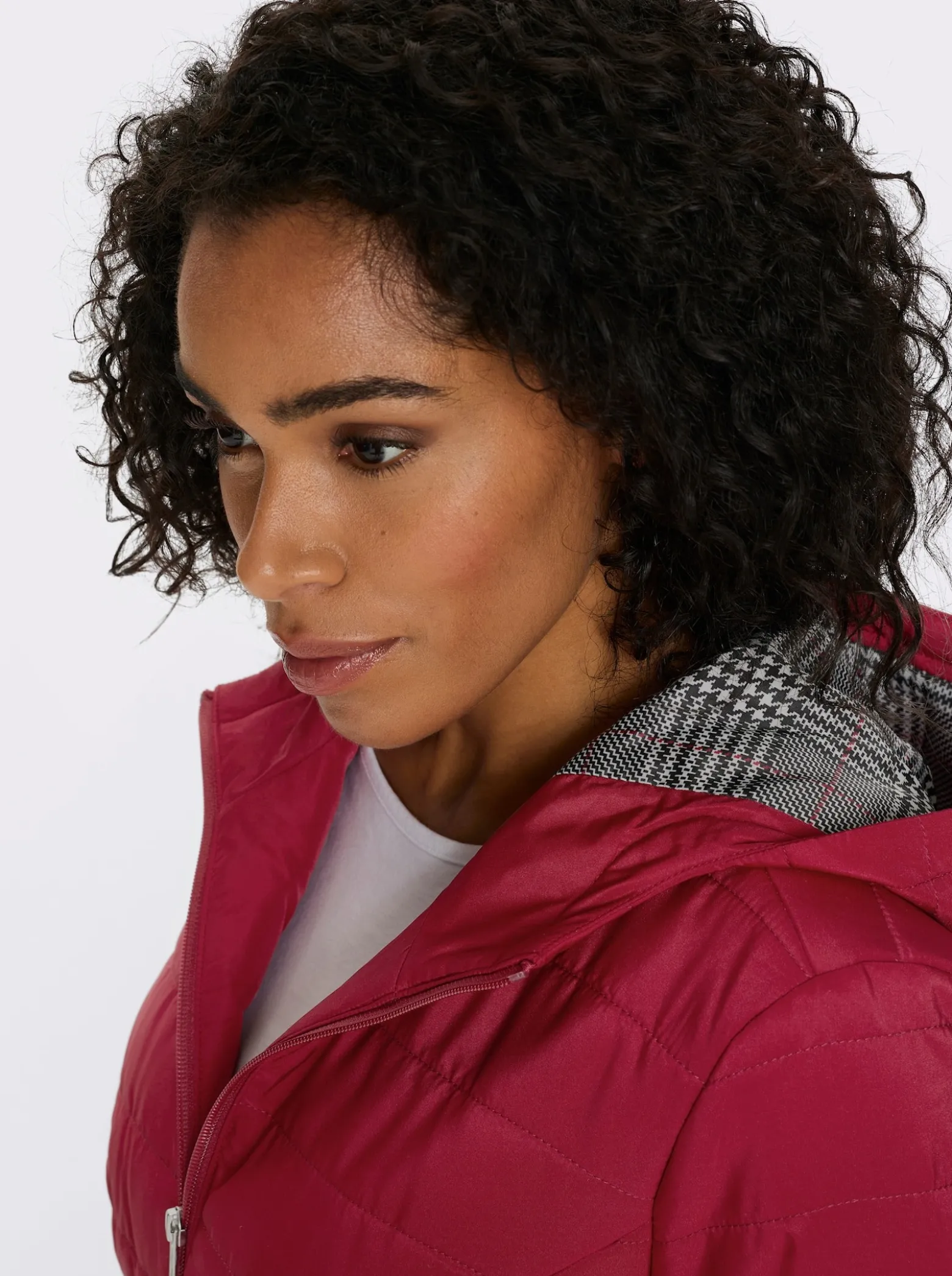Steppjacke mit bedrucktem Futter