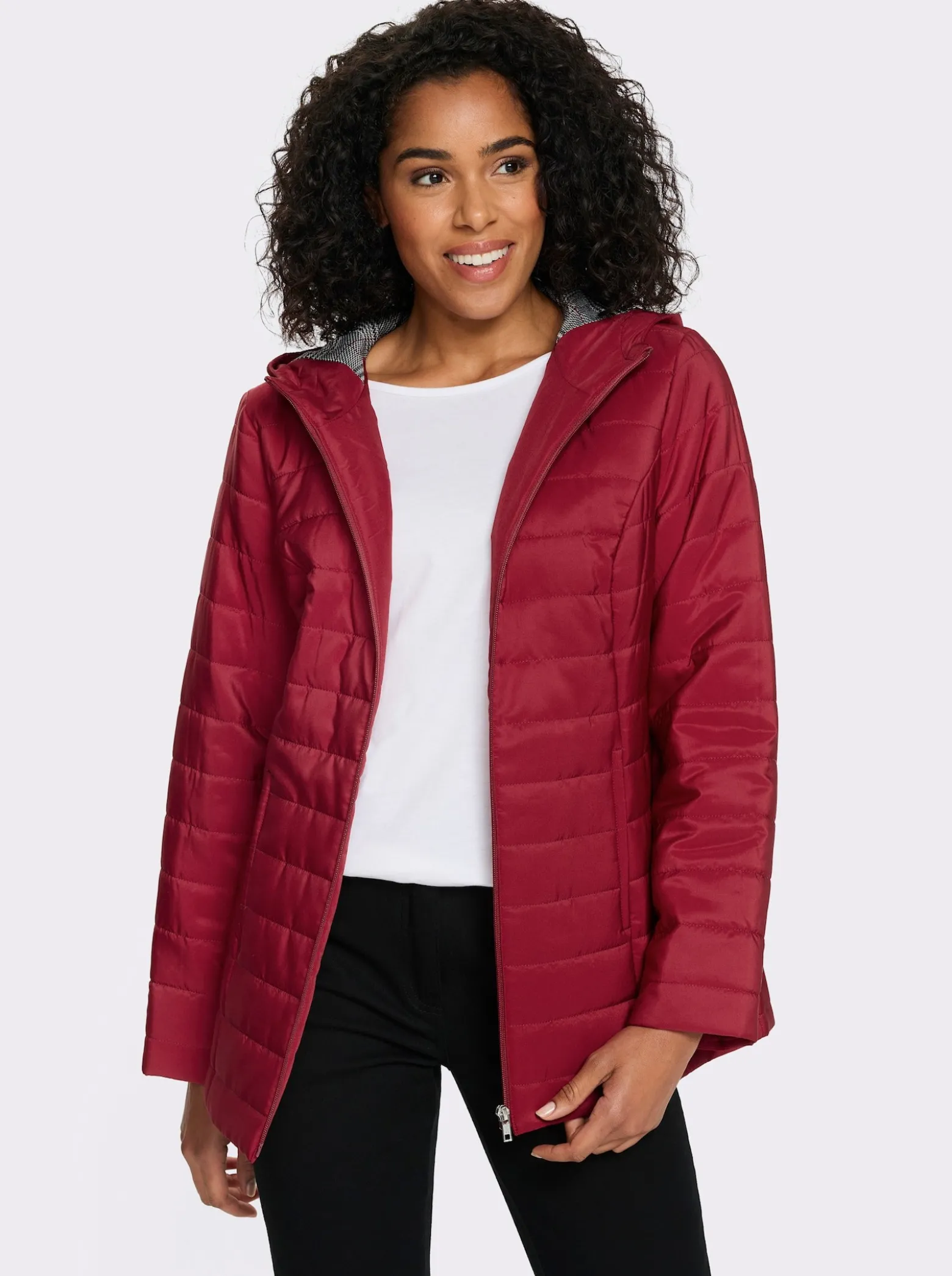 Steppjacke mit bedrucktem Futter