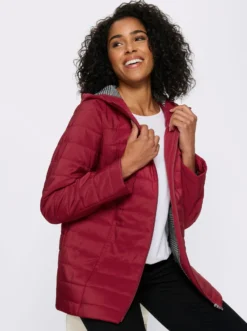 Steppjacke mit bedrucktem Futter