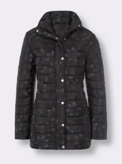 Steppjacke mit Blüten-Muster