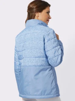 Steppjacke mit Druck in Melange-Optik