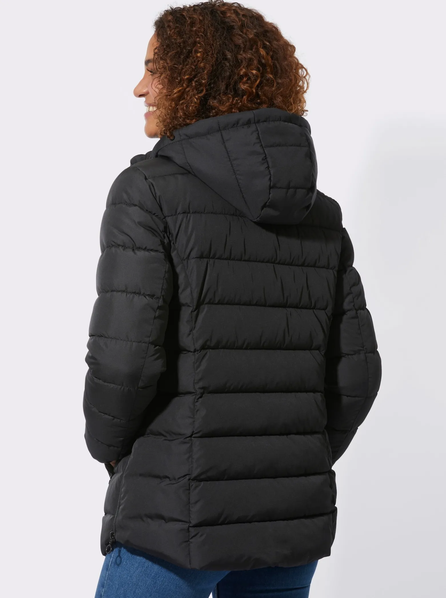 Steppjacke mit elastischer Kontrast-Paspelierung