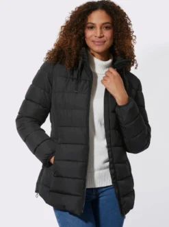 Steppjacke mit elastischer Kontrast-Paspelierung