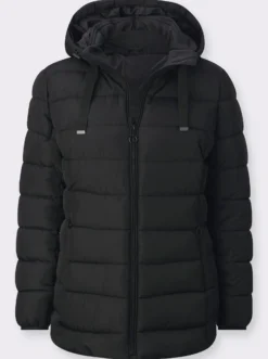 Steppjacke mit elastischer Kontrast-Paspelierung