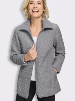 Steppjacke mit floralem Muster