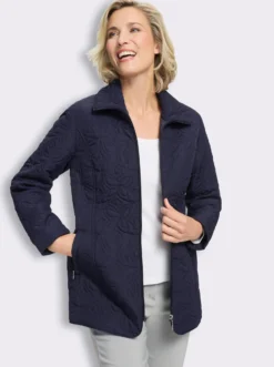 Steppjacke mit floralem Muster