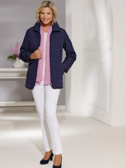 Steppjacke mit floralem Muster