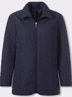 Steppjacke mit floralem Muster
