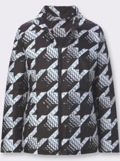Steppjacke mit Hahnentritt-Muster