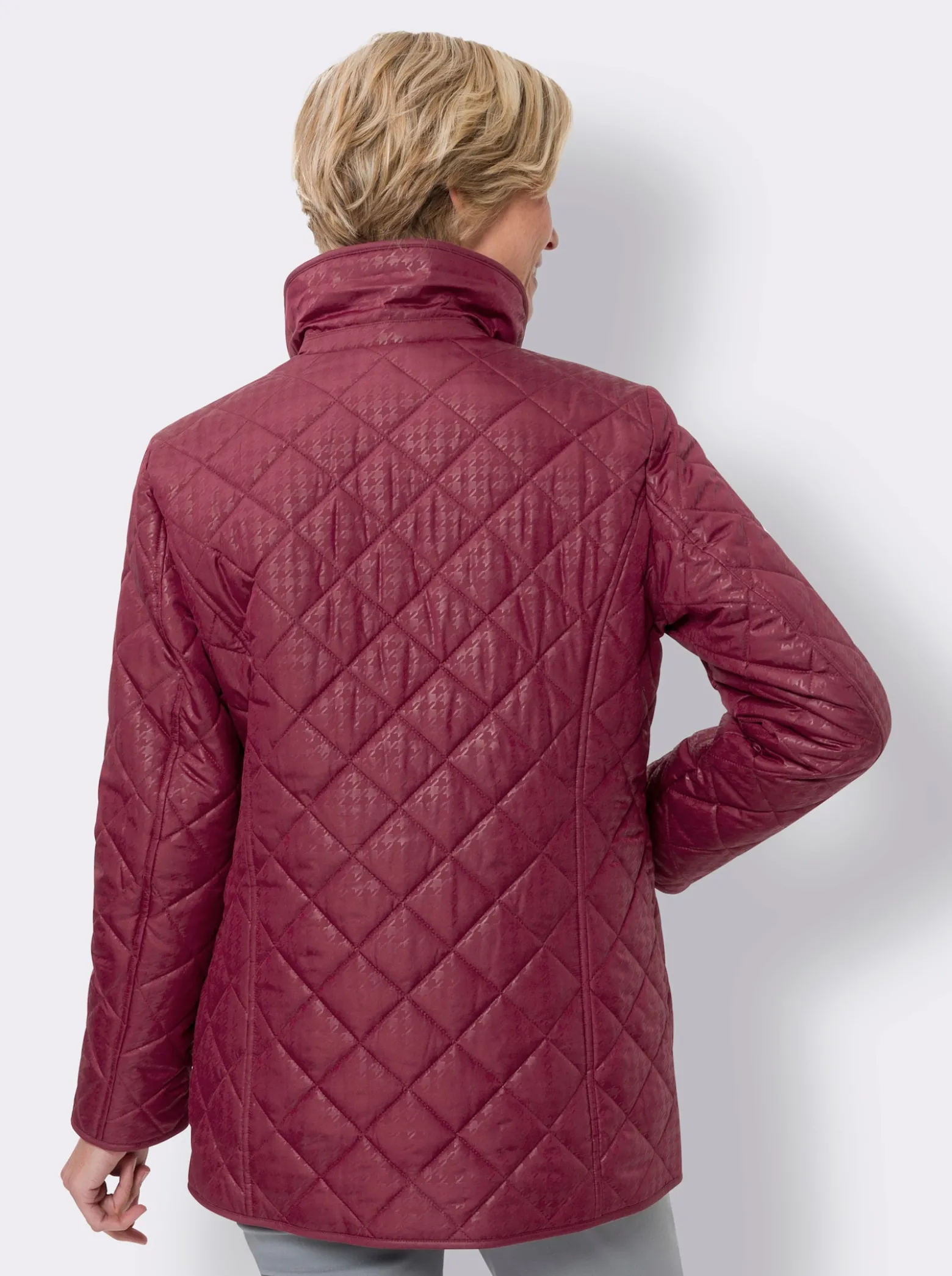 Steppjacke mit Hahnentritt-Muster