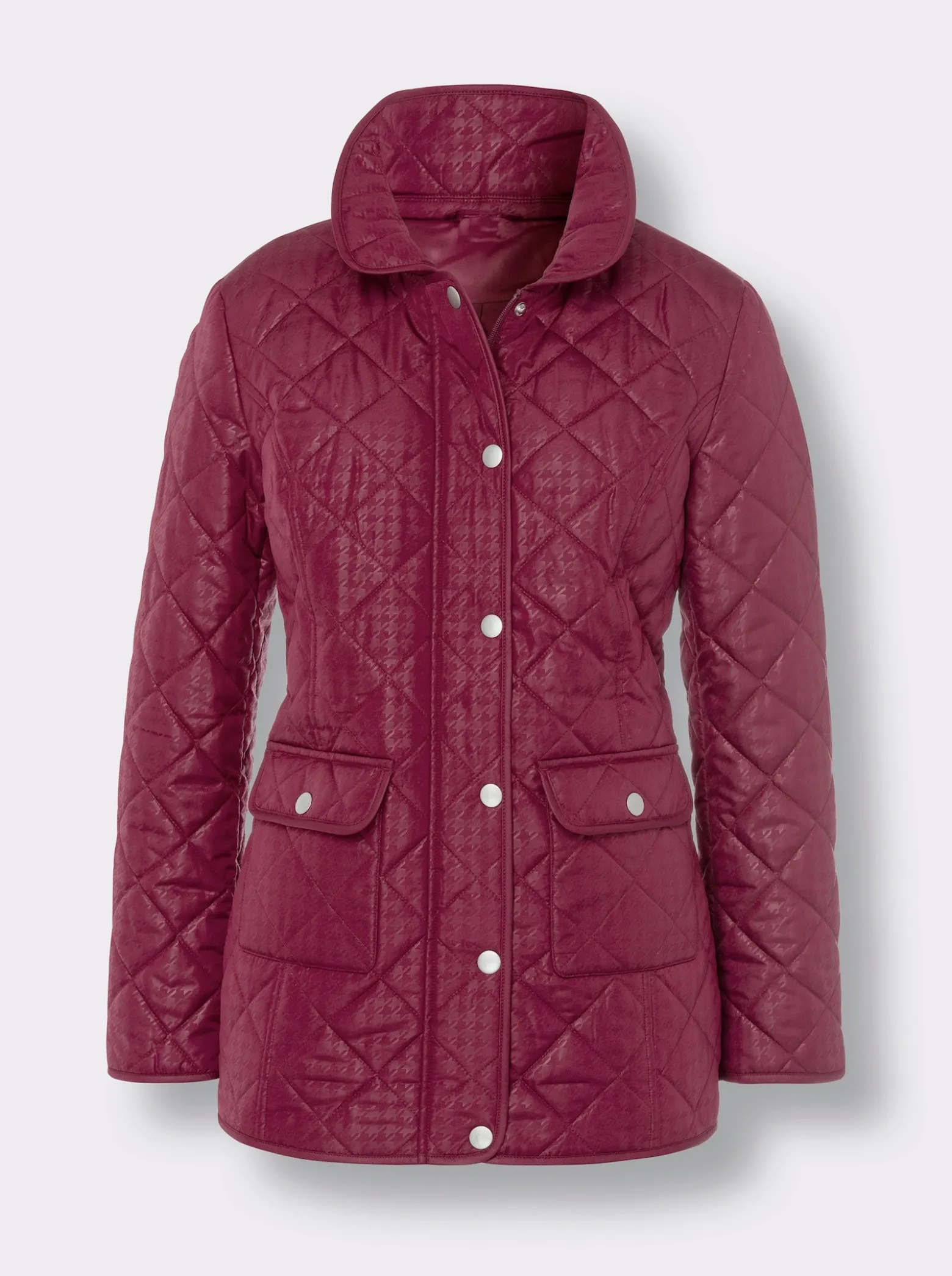 Steppjacke mit Hahnentritt-Muster