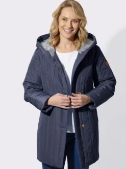 Steppjacke mit Kapuzenkragen