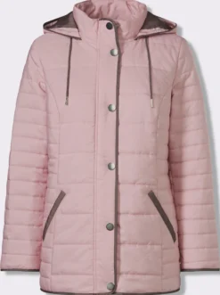 Steppjacke mit Kapuze und Stehkragen
