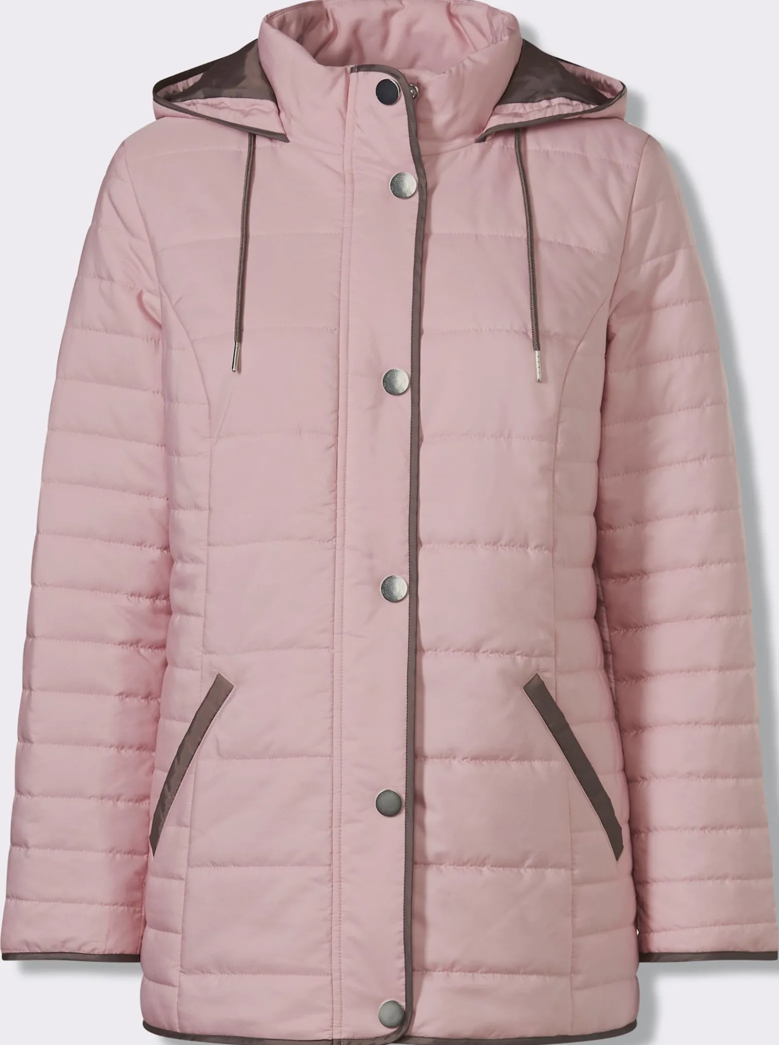 Steppjacke mit Kapuze und Stehkragen