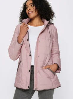 Steppjacke mit Kapuze und Stehkragen