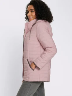Steppjacke mit Kapuze und Stehkragen