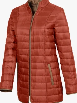 Steppjacke mit kontrastfarbigem Futter