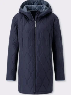 Steppjacke mit kontrastfarbenem Futter
