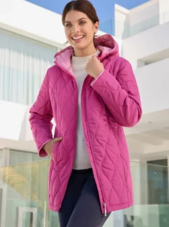 Steppjacke mit kontrastfarbenem Futter