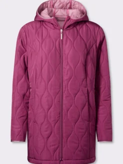 Steppjacke mit kontrastfarbenem Futter