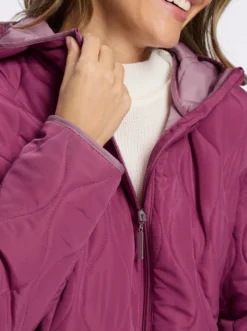Steppjacke mit kontrastfarbenem Futter