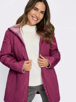 Steppjacke mit kontrastfarbenem Futter