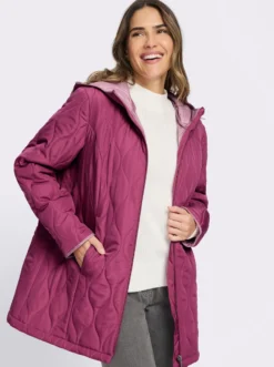 Steppjacke mit kontrastfarbenem Futter