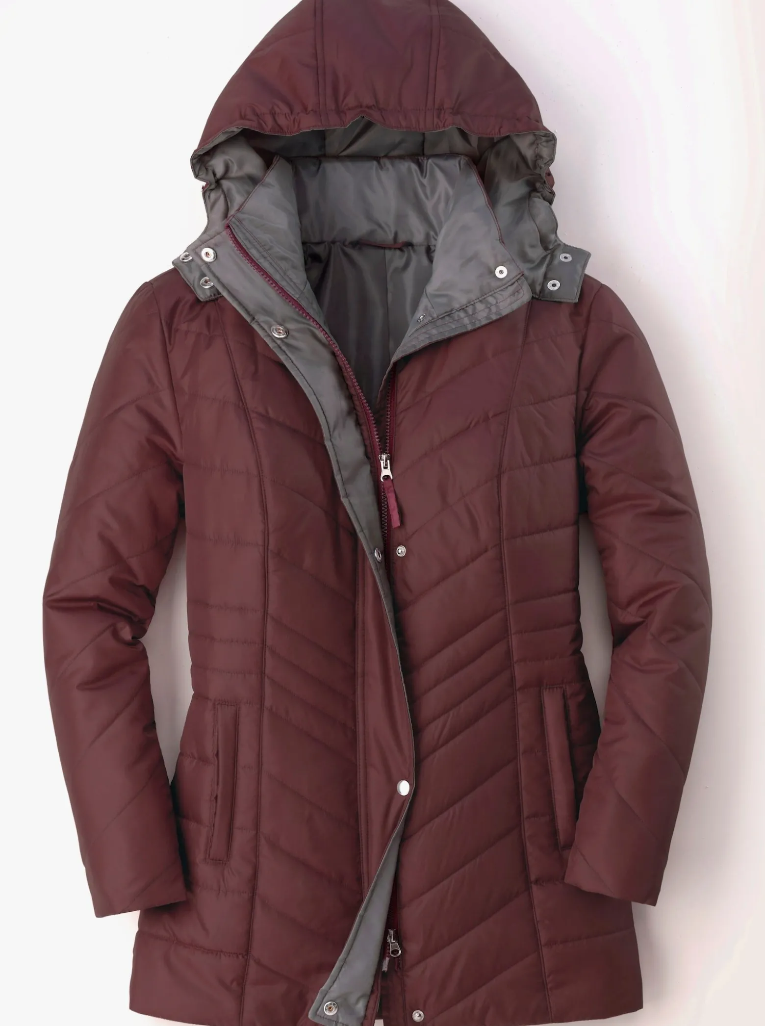 Steppjacke mit Kontrastfutter