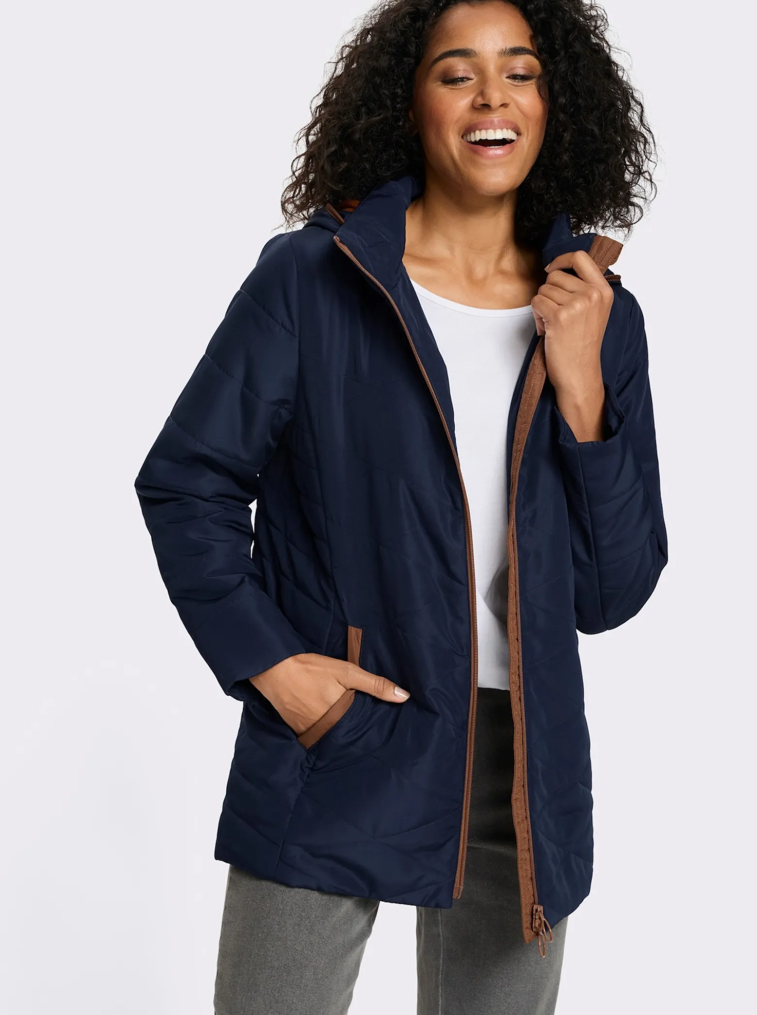 Steppjacke mit Rautensteppung