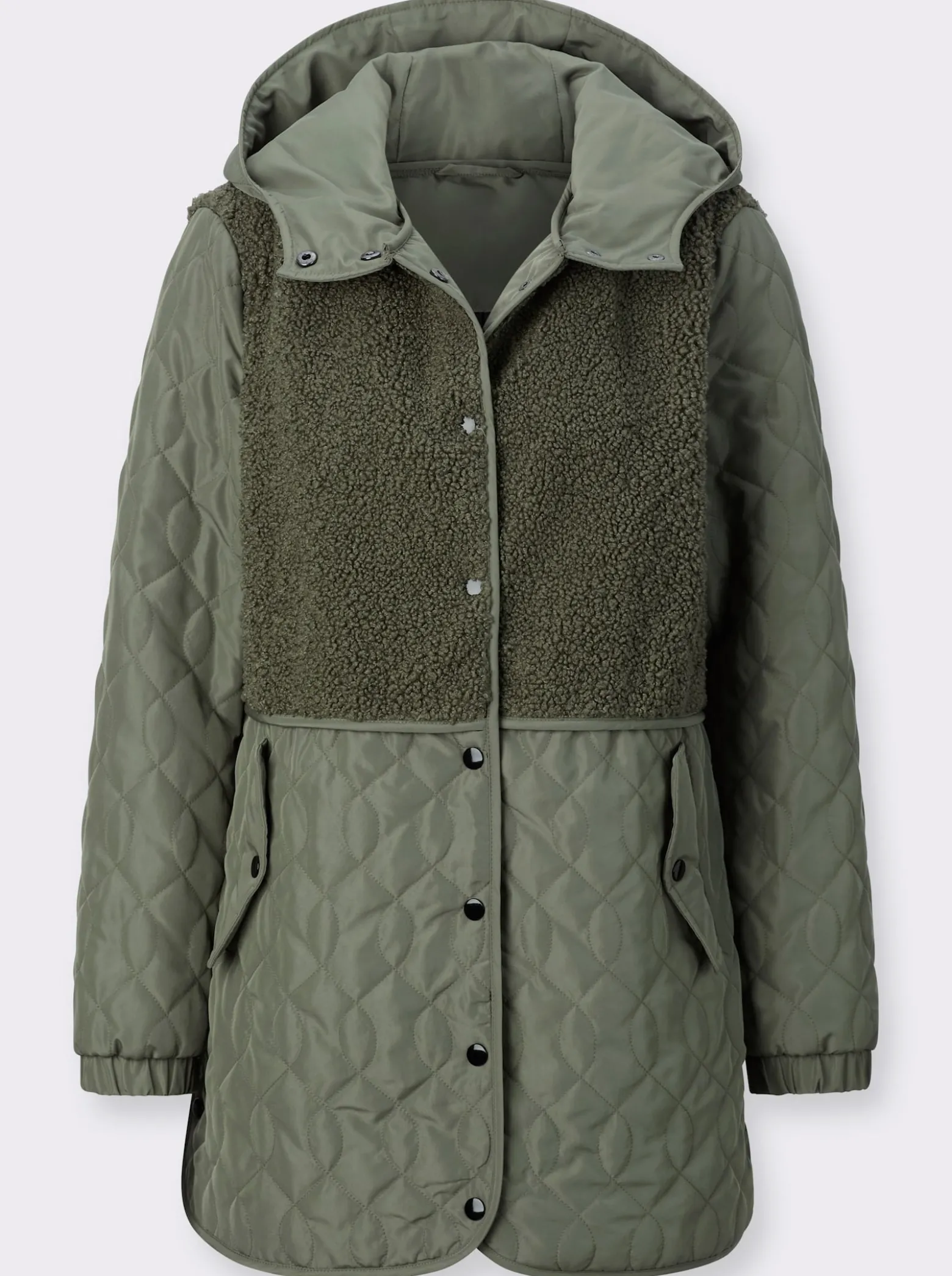 Steppjacke mit Teddy-Fleece