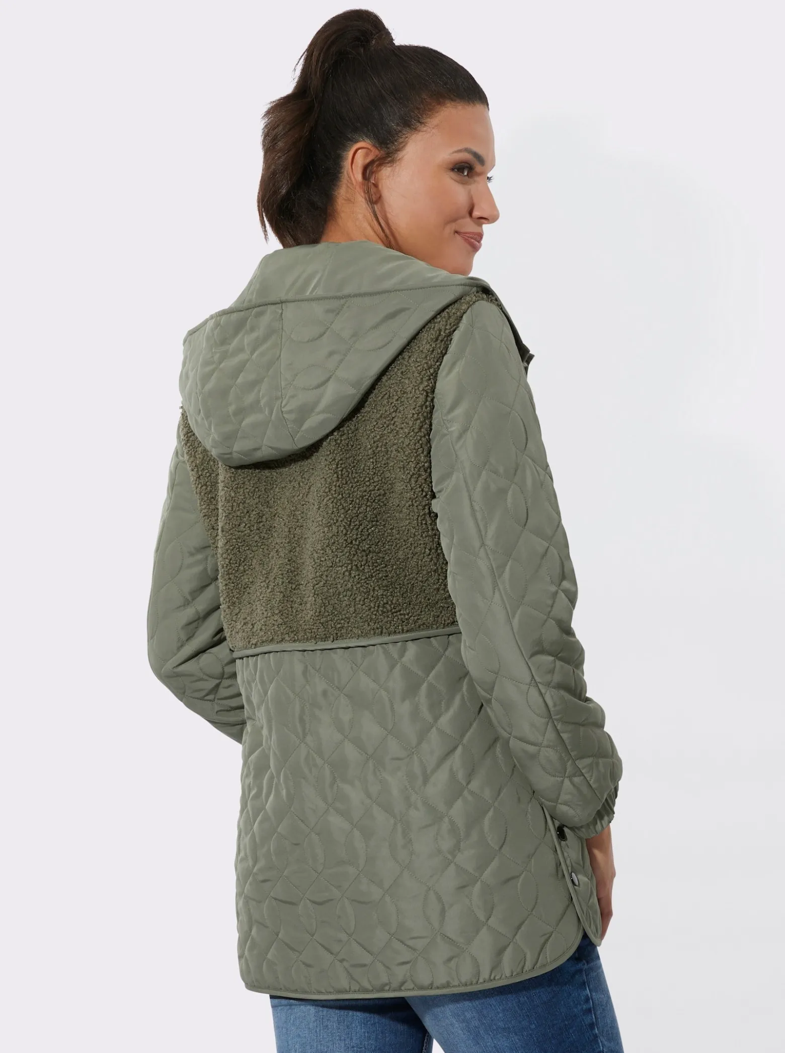 Steppjacke mit Teddy-Fleece