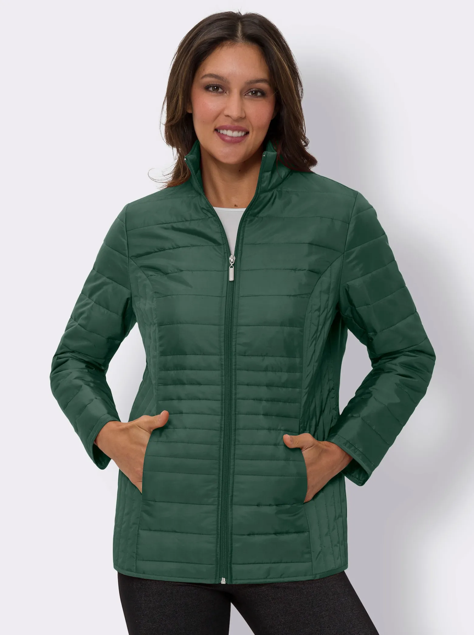 Steppjacke mit vertikalem Muster
