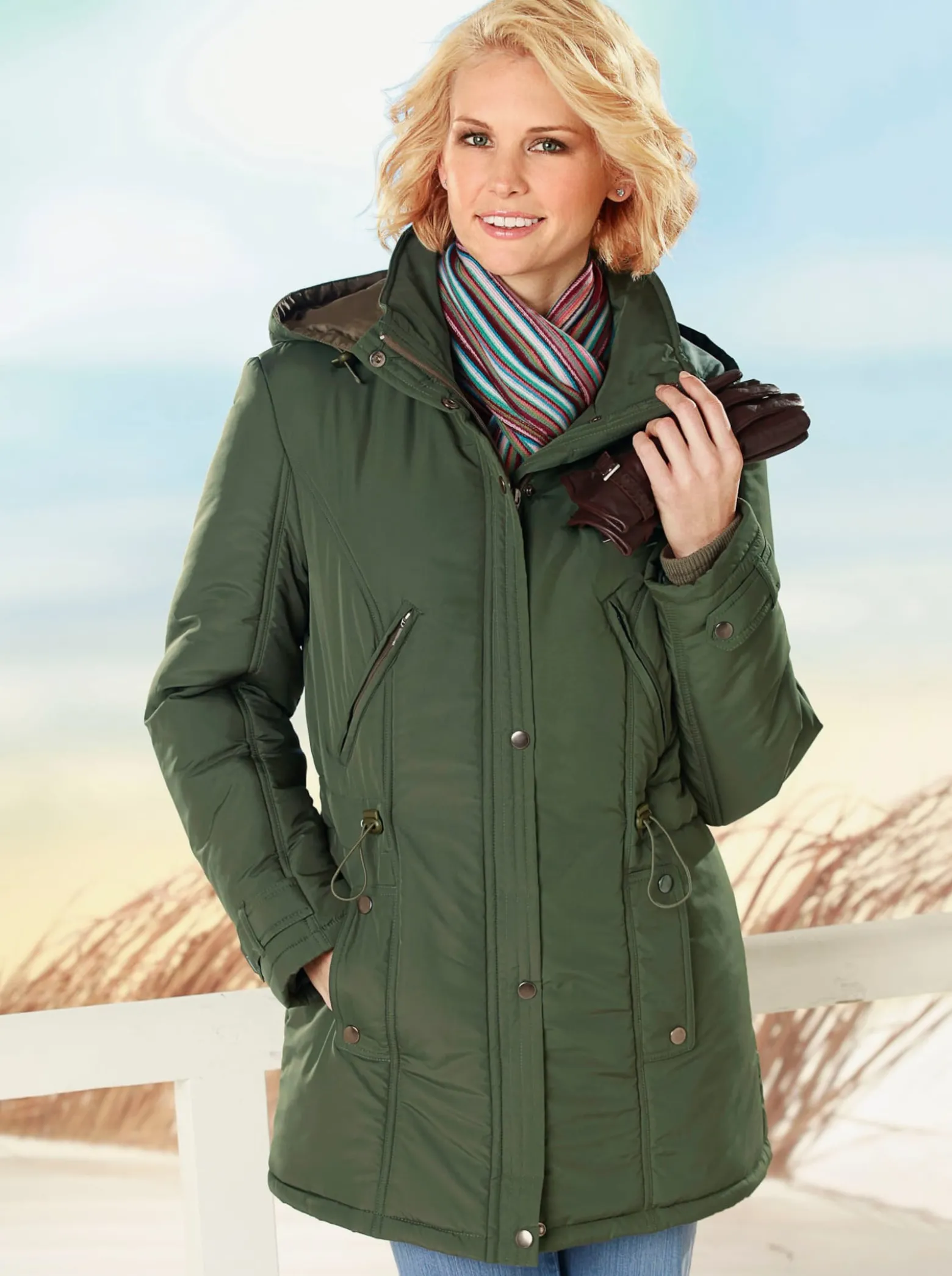Steppjacke mit Weitenregulierung