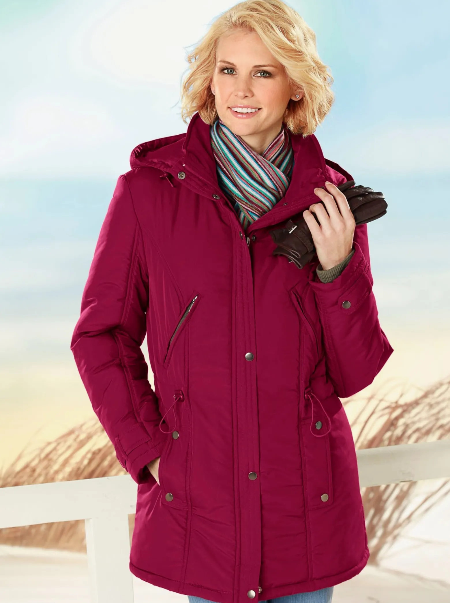 Steppjacke mit Weitenregulierung