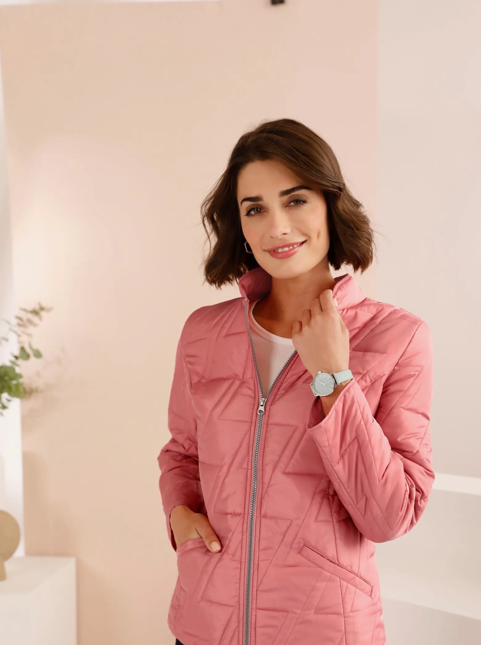 Steppjacke mit Zick-Zack-Muster
