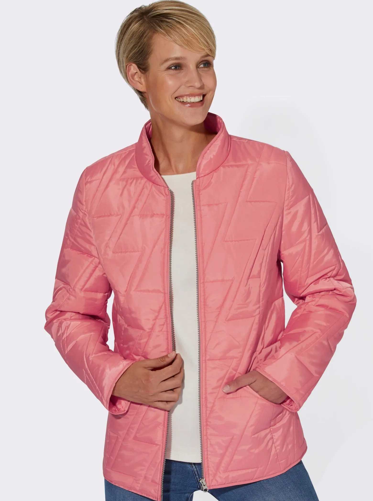 Steppjacke mit Zick-Zack-Muster