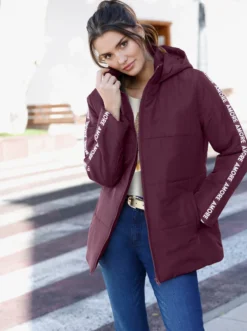 Steppjacke Zierband mit Schriftzug