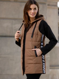 Steppweste mit Kontrast-Details